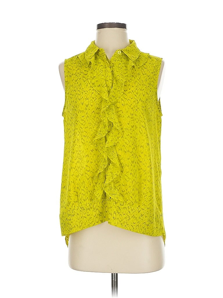 Pre-owned Cabi Sleeveless Button Down Shirt In Green