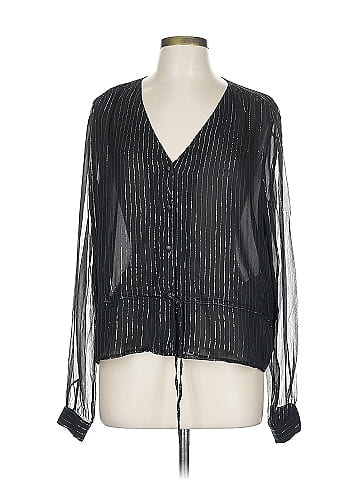 Anine Bing Long Sleeve Silk Top (view 1)
