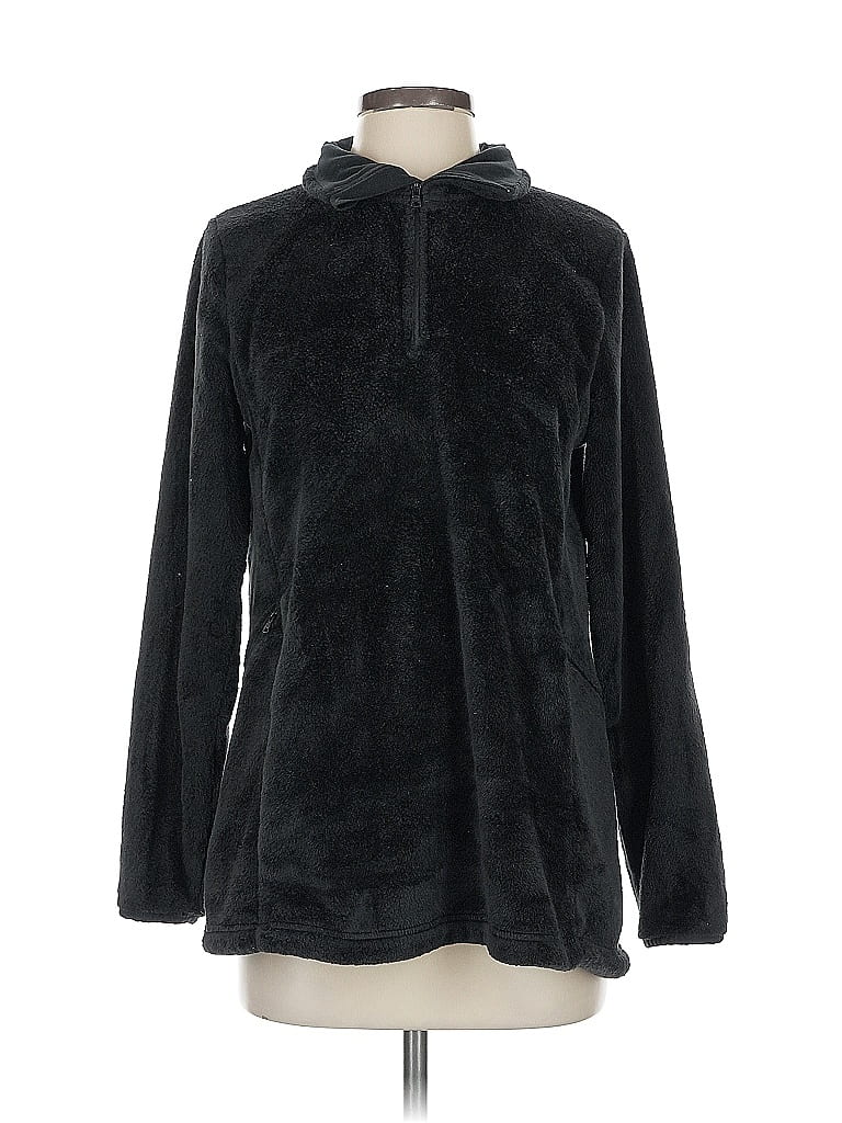 Pre-owned Lands' End Fleece Jacket In Black