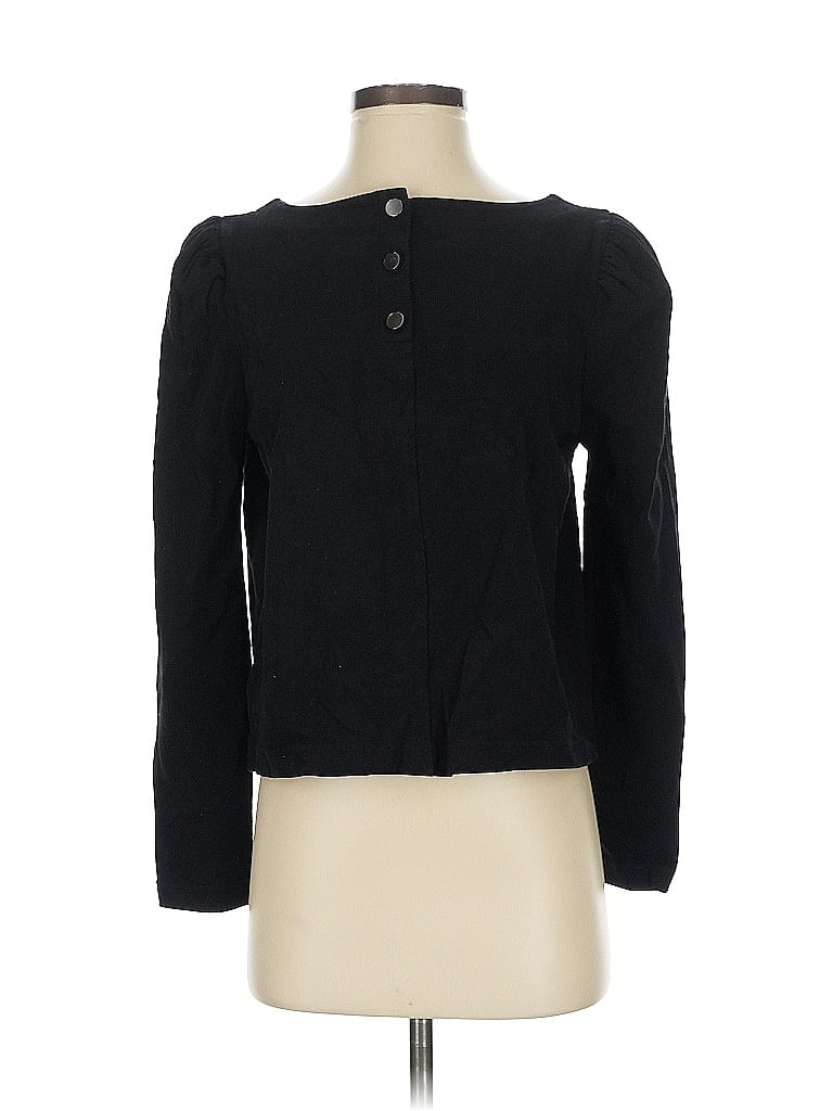 Pre-owned Gap Long Sleeve Top Black Keyhole Neckline Tops