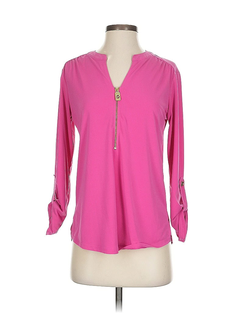 Pre-owned Michael Michael Kors 3/4 Sleeve Blouse In Pink