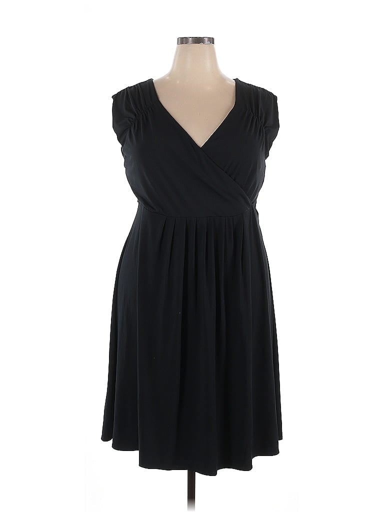 Roaman's Solid Black Cocktail Dress Size 18 - photo 1