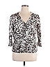 ECI Animal Print White Silver Cardigan Size XL - photo 1