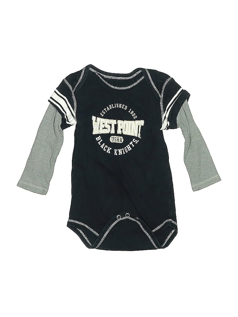 College Kids 100% Cotton Black Long Sleeve Onesie 9-12 MO / 12 MO - photo 1