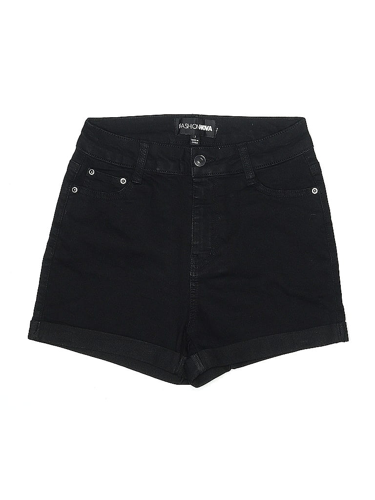 Pre-owned Fashion Nova Denim Shorts In Black