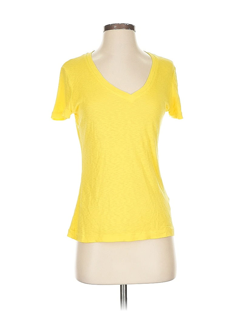 Pre-owned Three Dots Short Sleeve T-shirt In Yellow