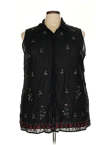 White Stag Sleeveless Button-Down Shirt (view 1)