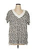 Honeyme Animal Print Silver Short Sleeve Top Size XL - photo 1
