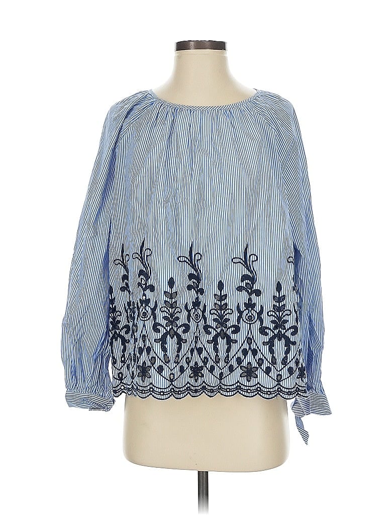 Pre-owned Catherine Catherine Malandrino 3/4 Sleeve Blouse In Blue