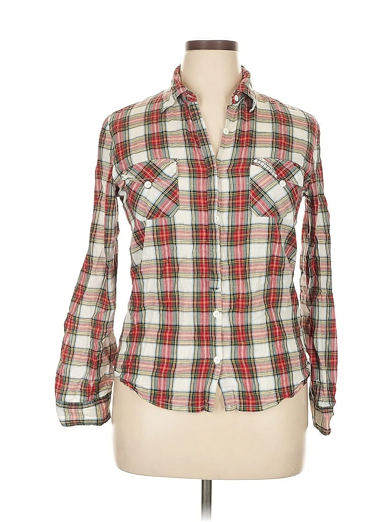 Pre-owned Assorted Brands Long Sleeve Button Down Shirt In Red