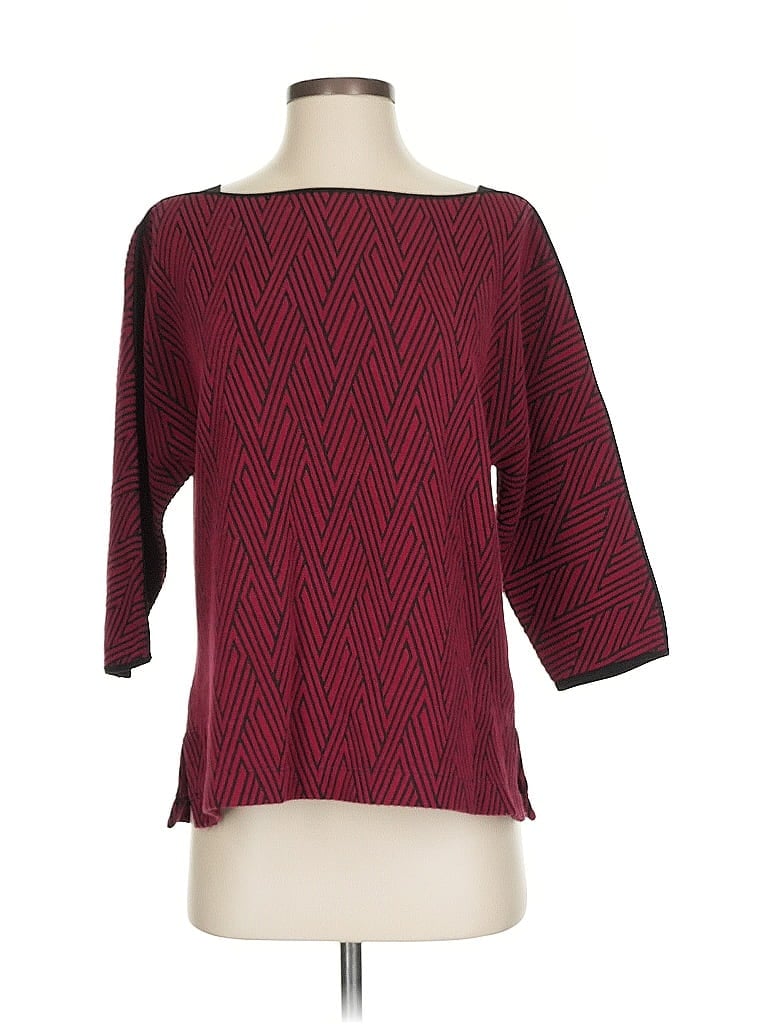 Pre-owned Chico's Pullover Sweater In Burgundy