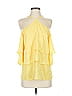 Back Label 100% Silk Yellow Sleeveless Silk Top Size 0 - photo 1