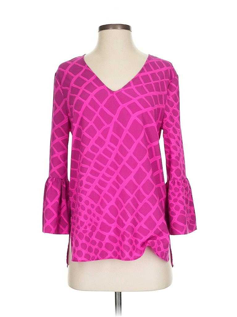 Pre-owned Julie Brown 3/4 Sleeve Blouse In Pink