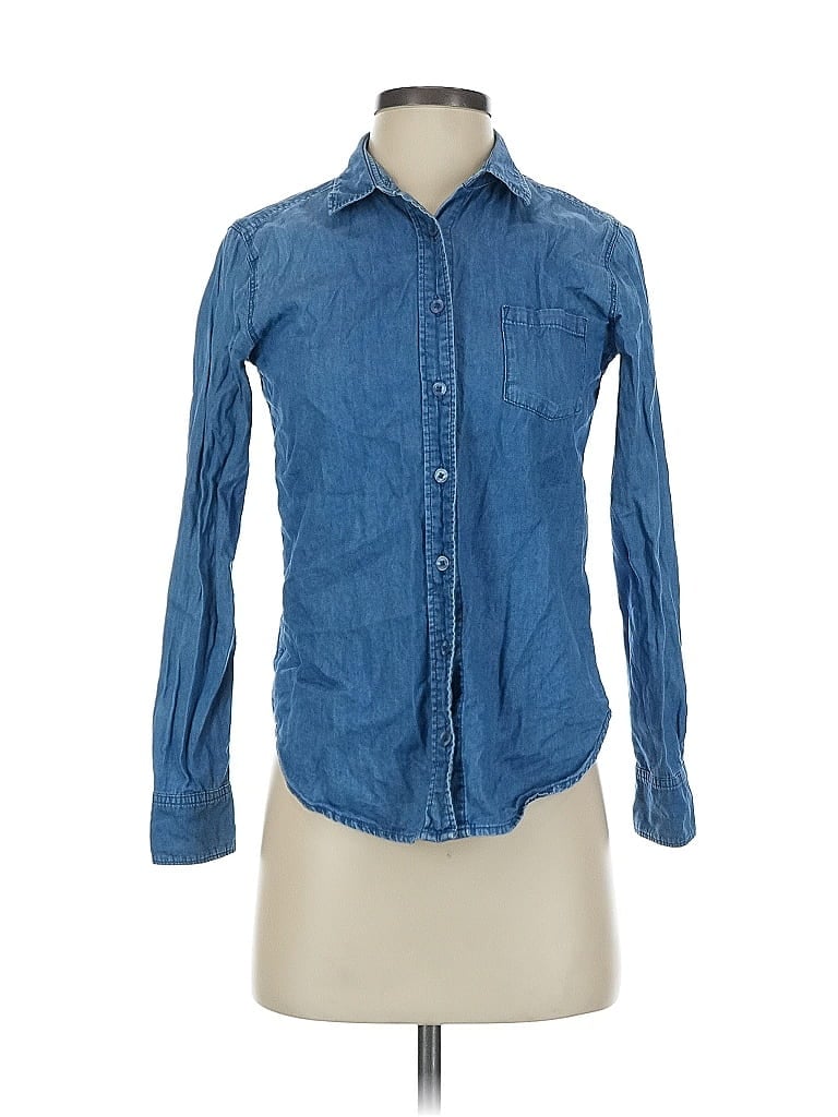 Pre-owned Assorted Brands Long Sleeve Button Down Shirt In Blue