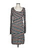 Max Studio Stripes Gray Casual Dress Size L - photo 1