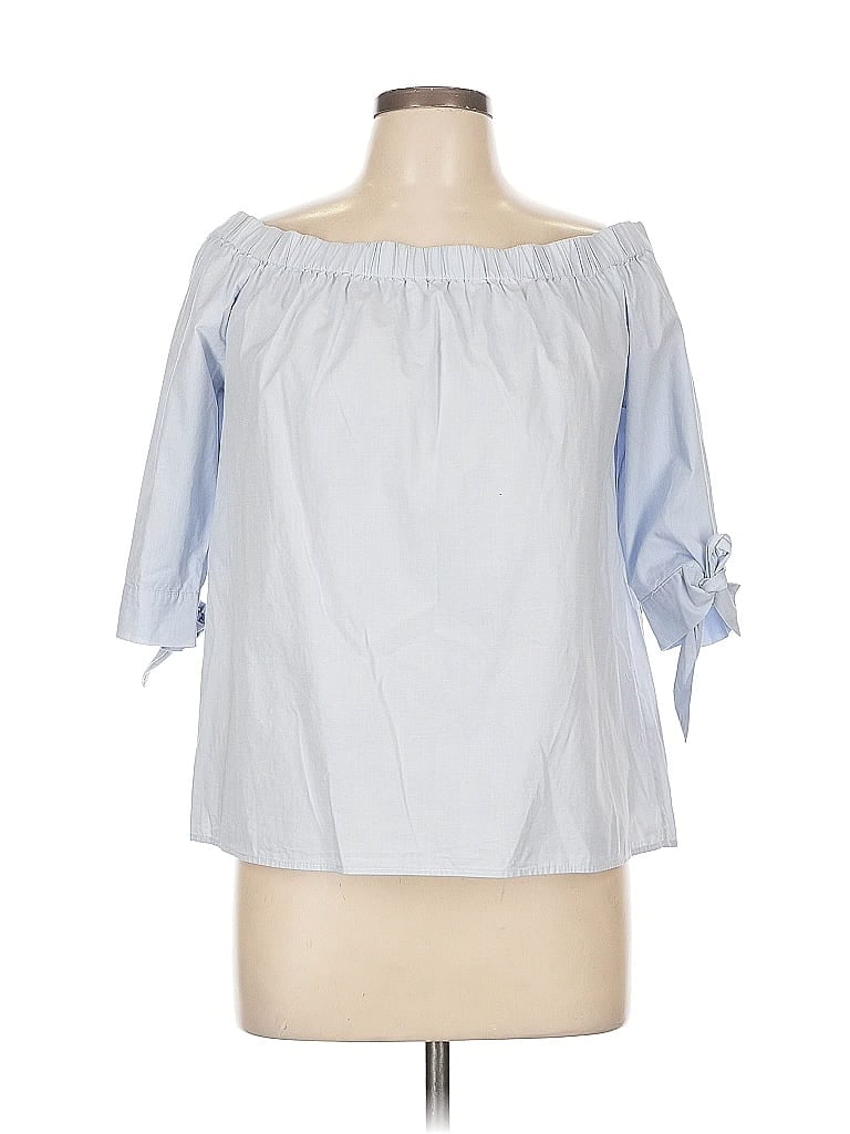 Pre-owned H&m 3/4 Sleeve Blouse In Blue