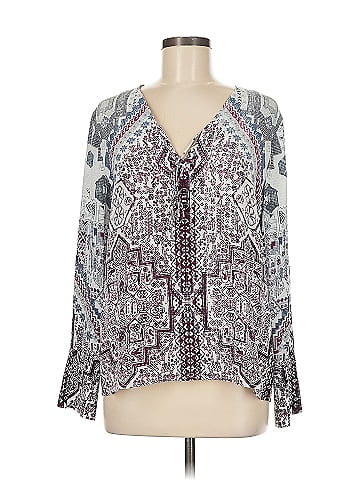Ecru Long Sleeve Silk Top (view 1)