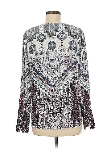 Ecru Long Sleeve Silk Top (view 2)