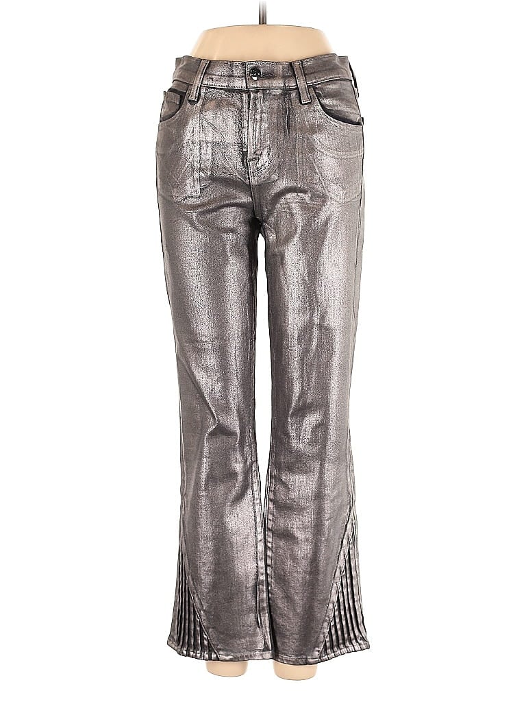 J Brand Metallic Silver Jeans Size 26 waist - photo 1
