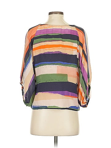 Maeve 3/4 Sleeve Silk Top (view 2)