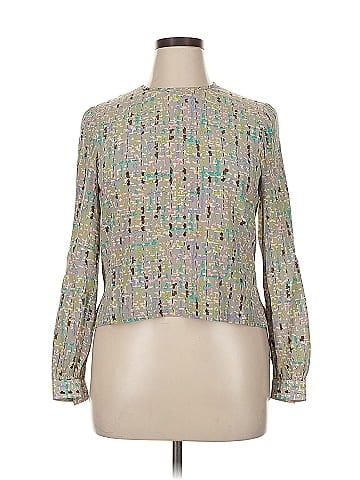 David Hayes Long Sleeve Silk Top (view 1)
