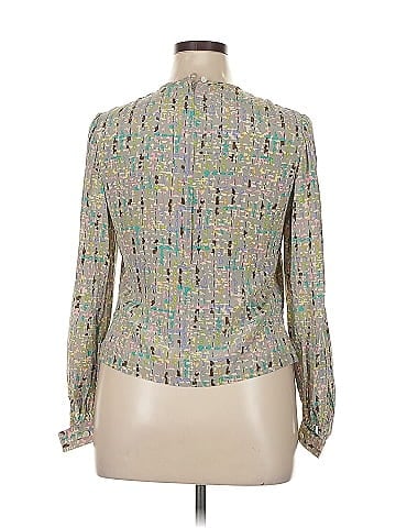 David Hayes Long Sleeve Silk Top (view 2)