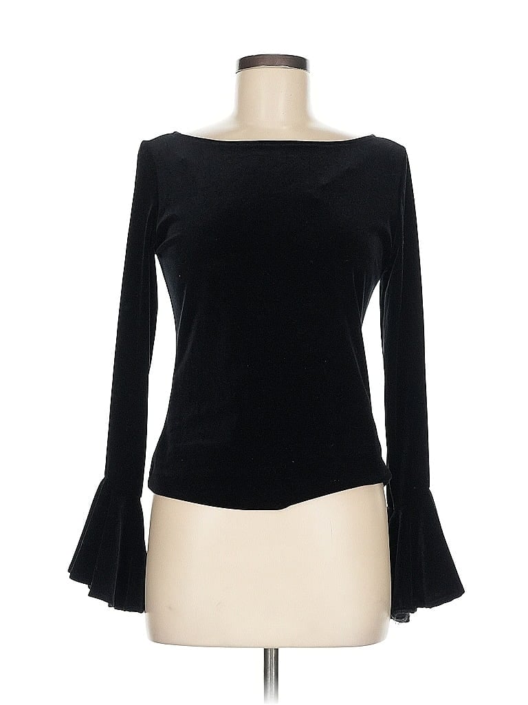 Xscape Black Long Sleeve Top Size M - photo 1