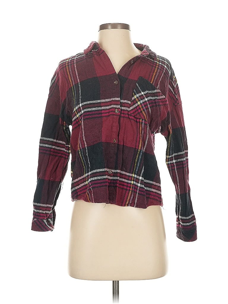 Pre-owned Pink Rose Cardigan Sweater In Burgundy