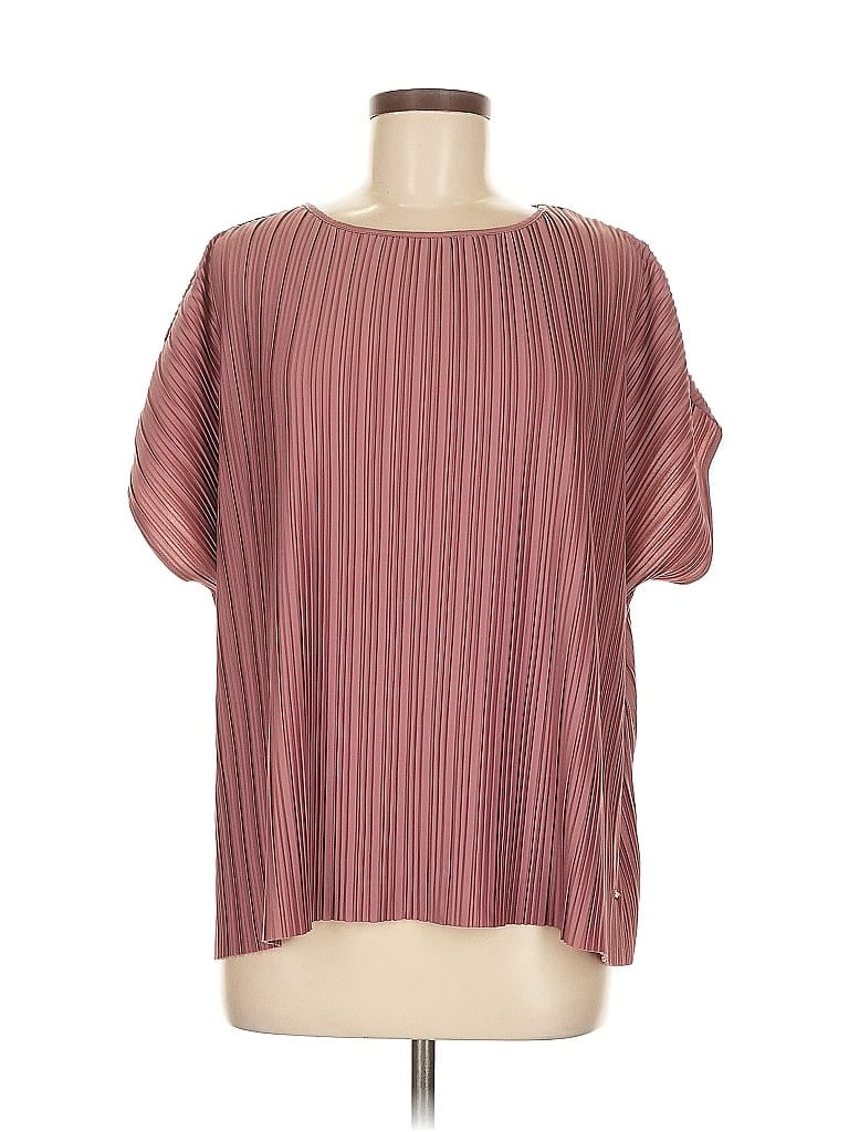 Pre-owned Marc New York Andrew Marc Short Sleeve Blouse In Burgundy