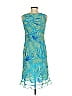 Studio 1 100% Polyester Tropical Blue Cocktail Dress Size 8 - photo 2