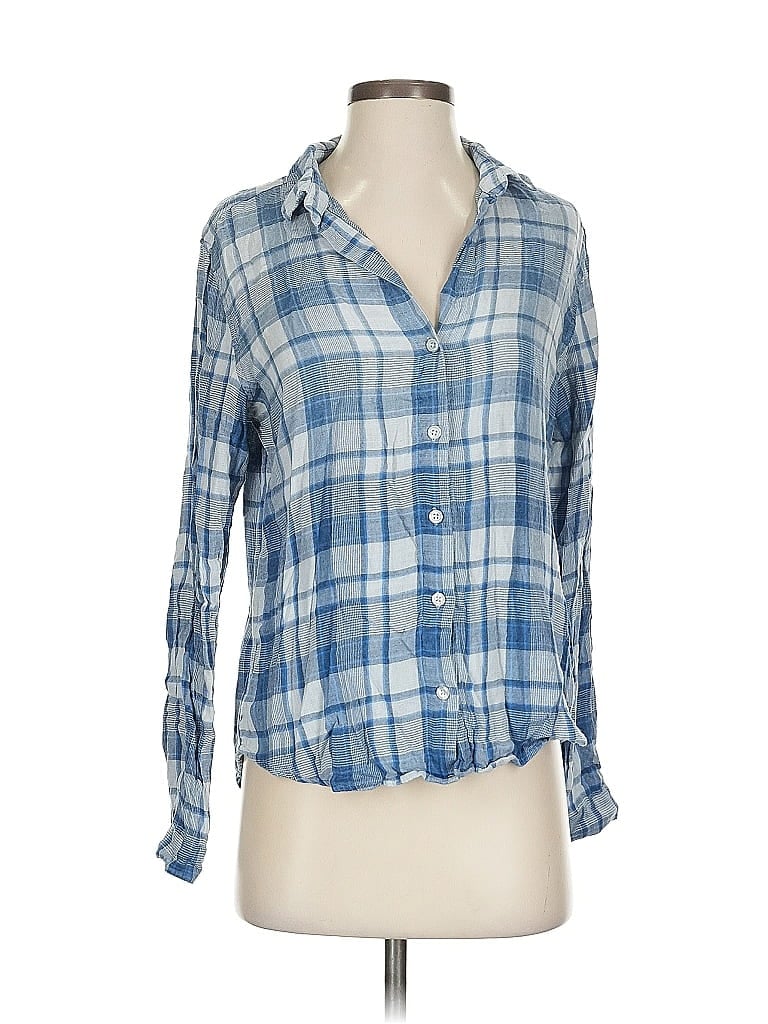 Pre-owned Cloth & Stone Long Sleeve Blouse In Blue