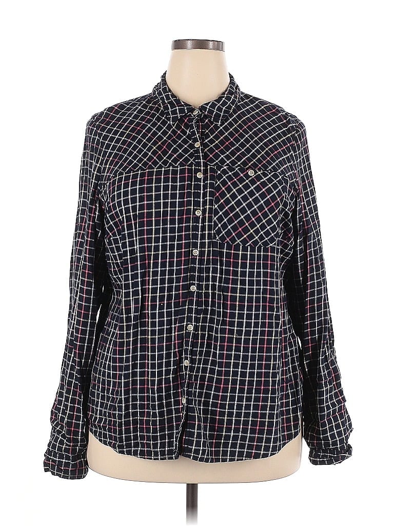 Pre-owned Maurices Long Sleeve Button Down Shirt In Blue