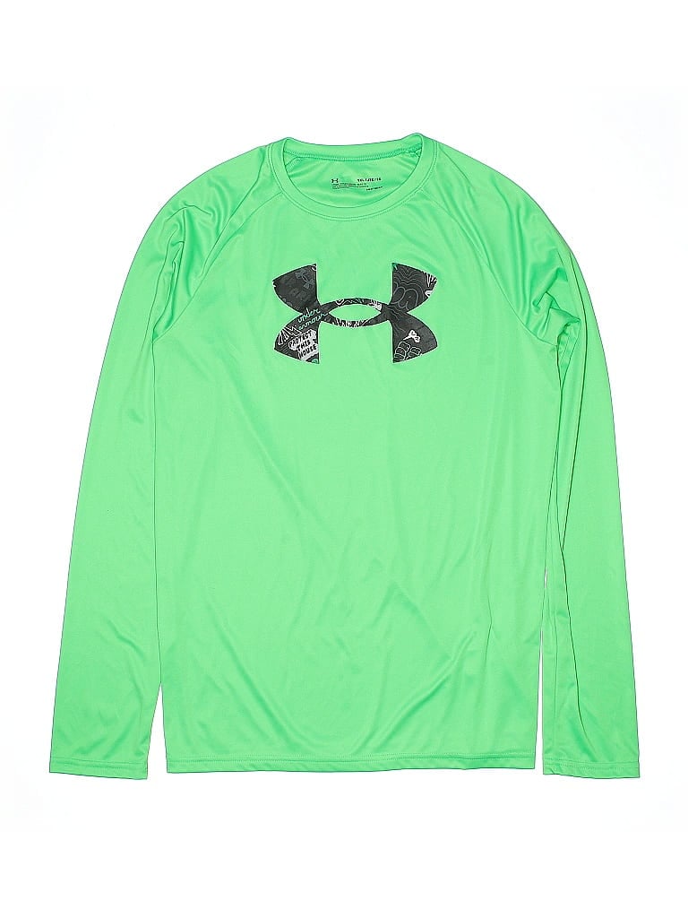 Click to view more detailed imagery on our partner's website Pre-owned Under Armour Kids' Long Sleeve T-shirt In Green