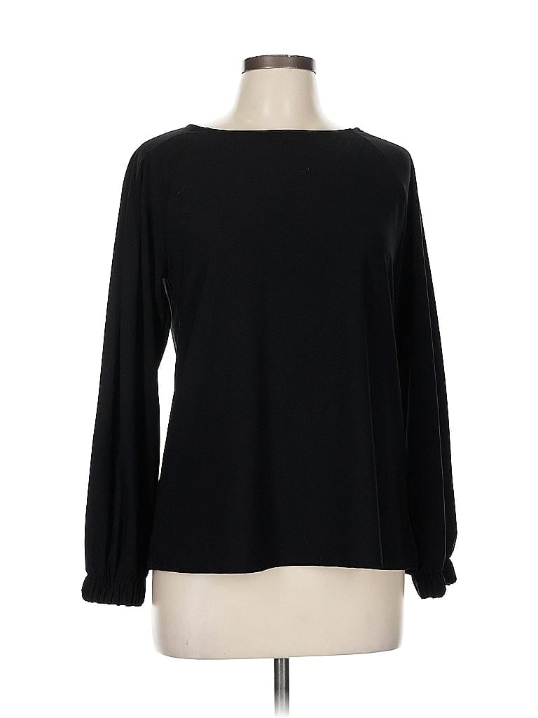Pre-owned Halogen Long Sleeve Blouse In Black