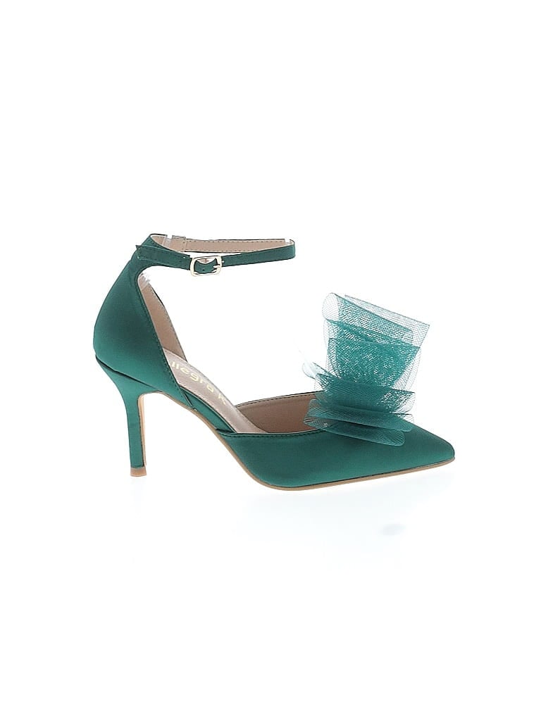 Allegra K Color Block Teal Green Heels Size 6 55 off ThredUp