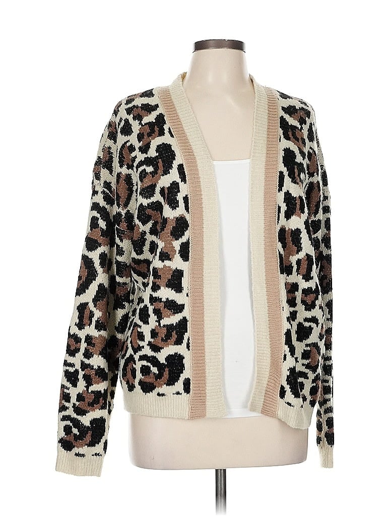 Pre-owned Line & Dot Cardigan Sweater In White