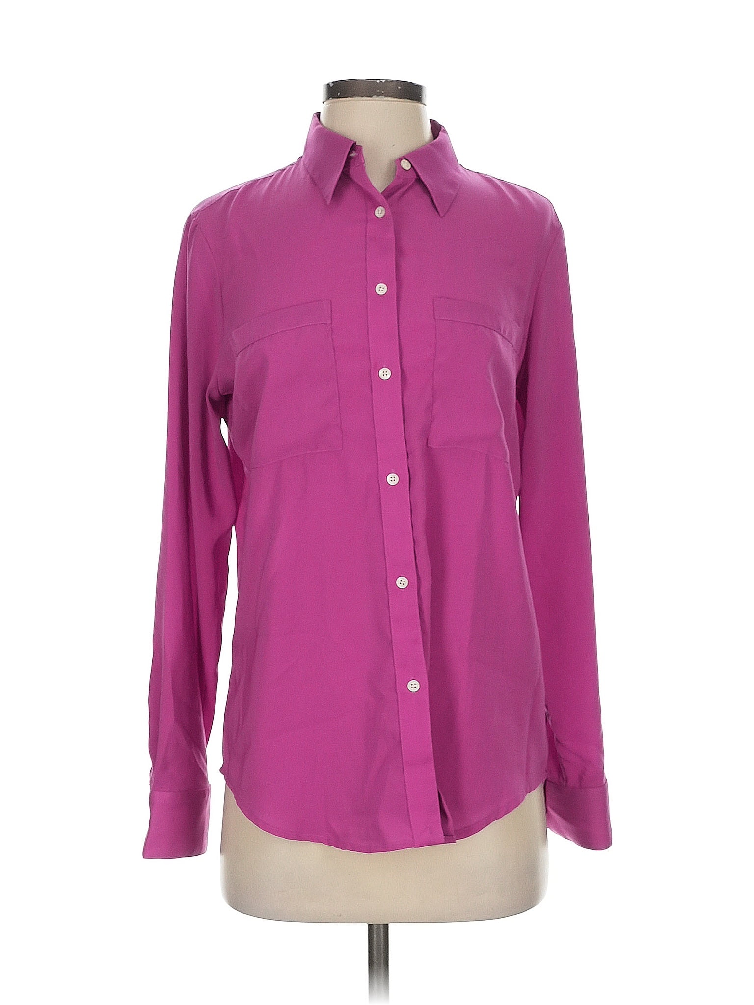 Lauren by Ralph Lauren 100% Polyester Purple Long Sleeve Blouse Size S