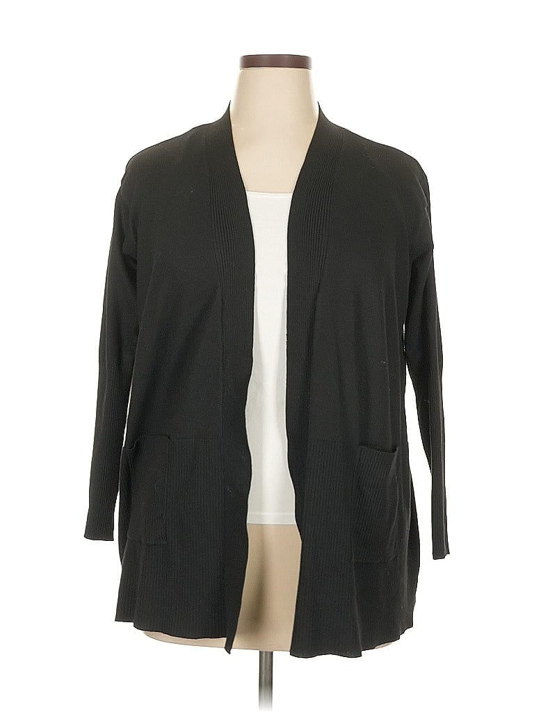 Terra & Sky Black Cardigan Size 0X - photo 1