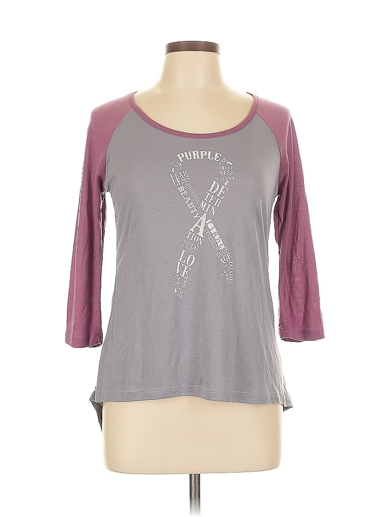 Pre-owned Judith March 3/4 Sleeve T-shirt In Gray