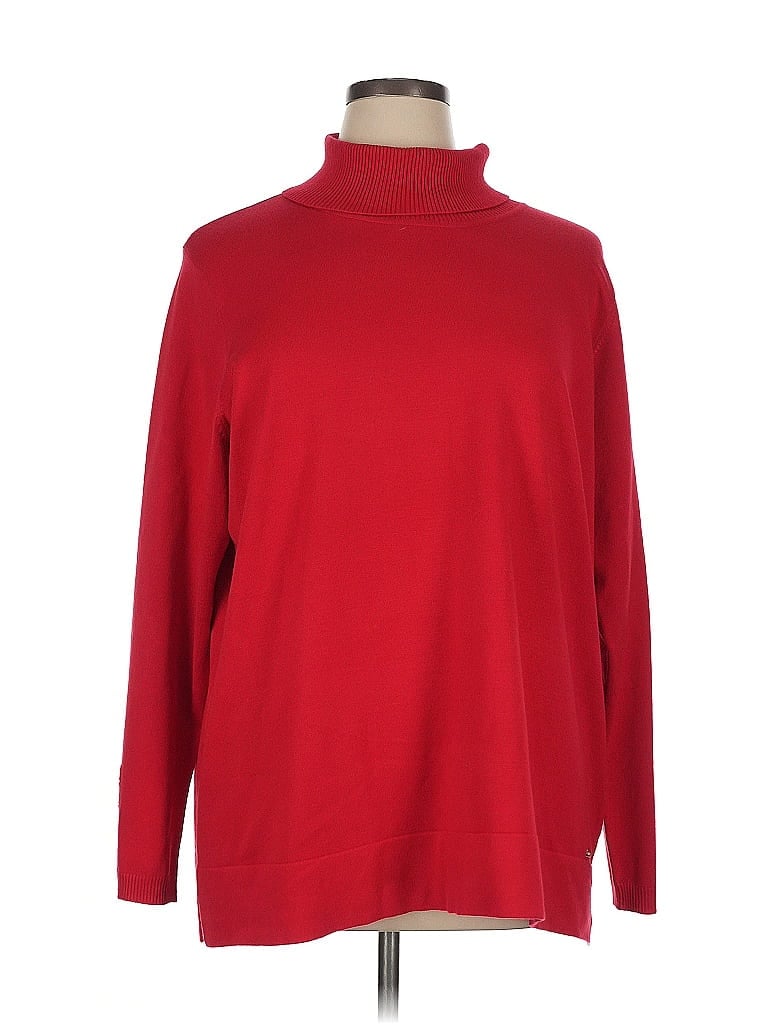 Pre-owned Calvin Klein Turtleneck Sweater In Red