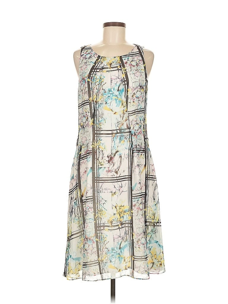 Chelsea28 100% Polyester Graphic Gray Blue Cocktail Dress Size 6 - photo 1