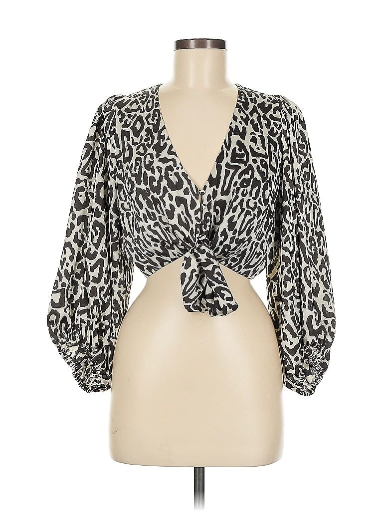 Pre-owned Shona Joy 3/4 Sleeve Blouse In Black