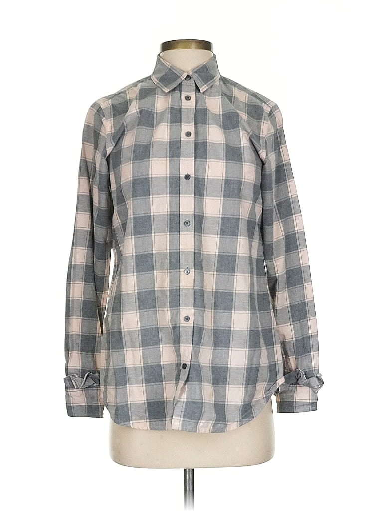Pre-owned Banana Republic Long Sleeve Button Down Shirt In Gray
