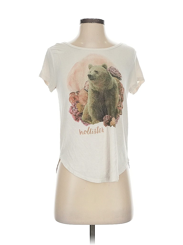 Pre-owned Hollister Short Sleeve T-shirt In White