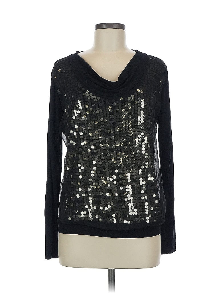 Pre-owned Weekend Max Mara Long Sleeve Top Black Cowl Neck Tops