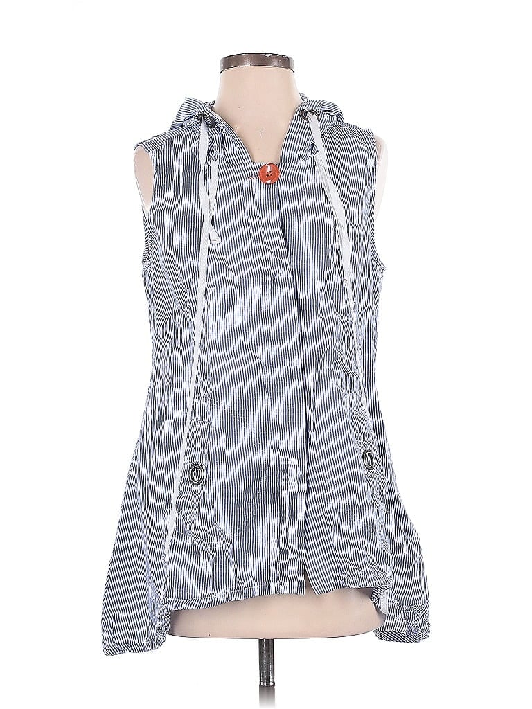 For Cynthia Stripes Blue Gray Vest Size S - photo 1