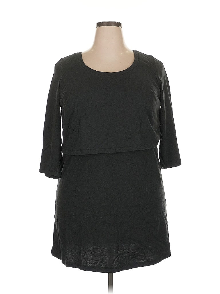 Roaman's Solid Gray Casual Dress Size 18 - photo 1