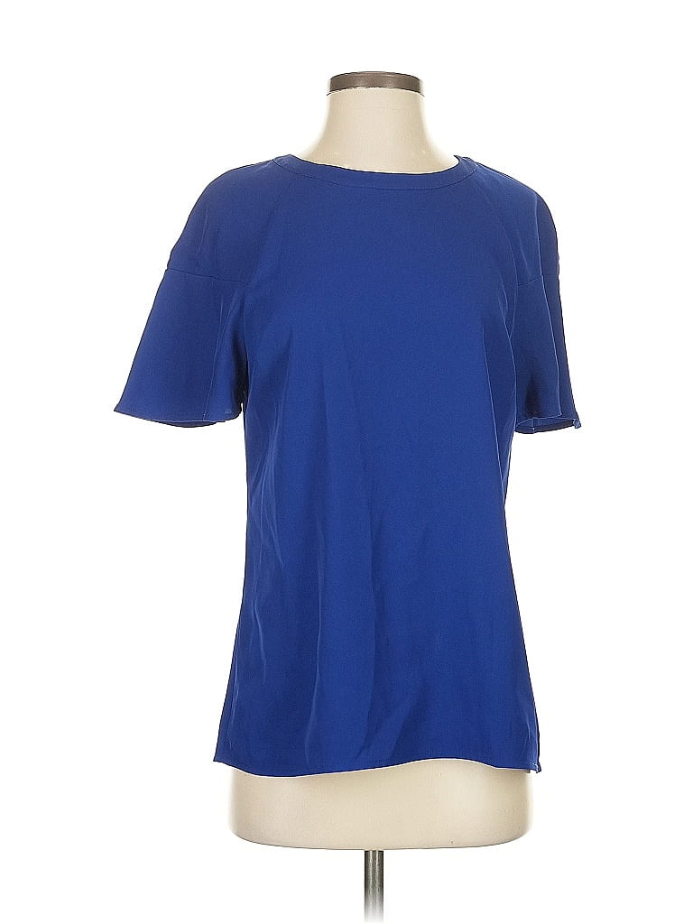 Pre-owned Dkny Short Sleeve Top Blue Crew Neck Tops