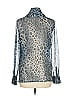 Worth New York 100% Polyester Animal Print Blue Long Sleeve Blouse Size 6 - photo 2