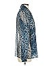 Worth New York 100% Polyester Animal Print Blue Long Sleeve Blouse Size 6 - photo 4